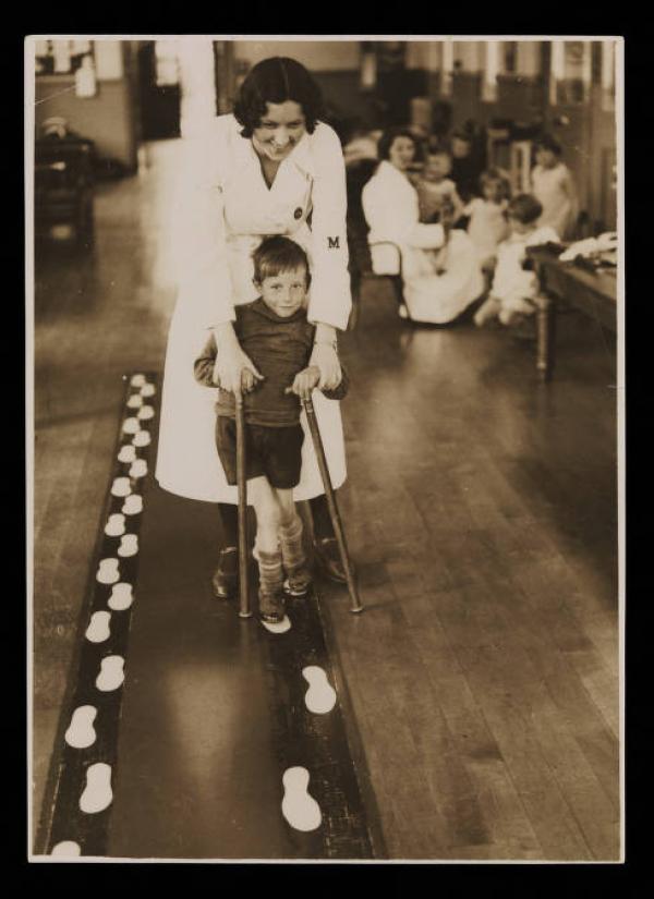 Child patient receiving physiotherapy, c1930-1932