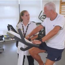 Patient David and physiotherapist Catrin