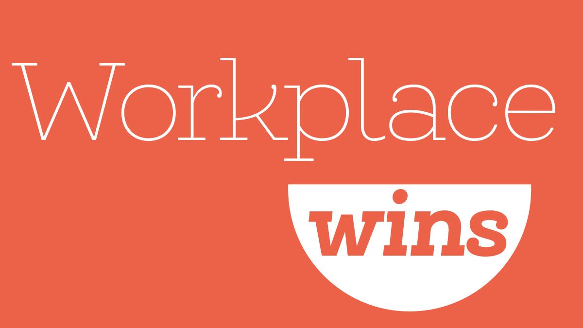 Graphic illustrating the words Workplace wins Frontline July 2024